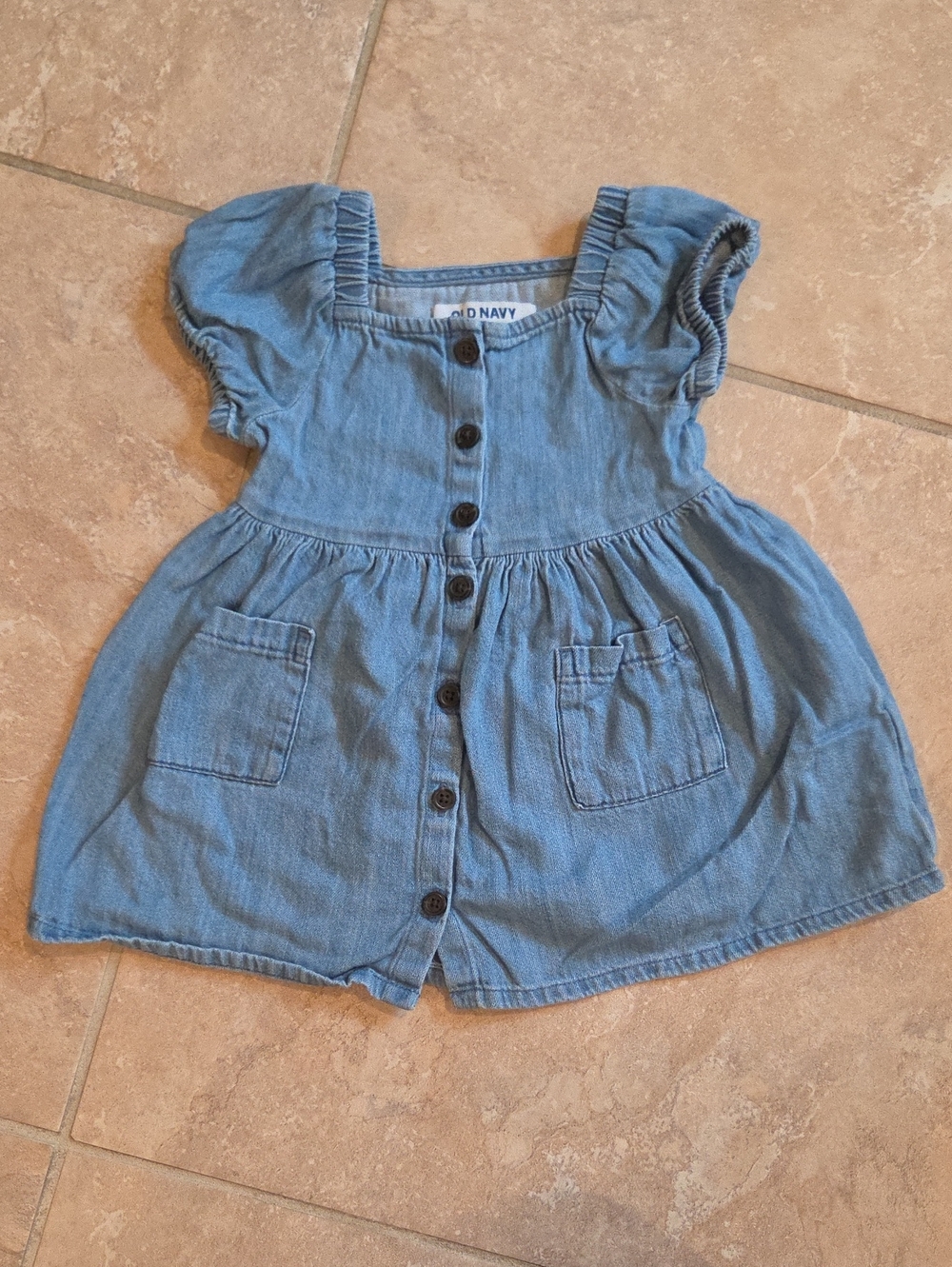 Old Navy Light Blue Denim Button-Front Dress 12-18M